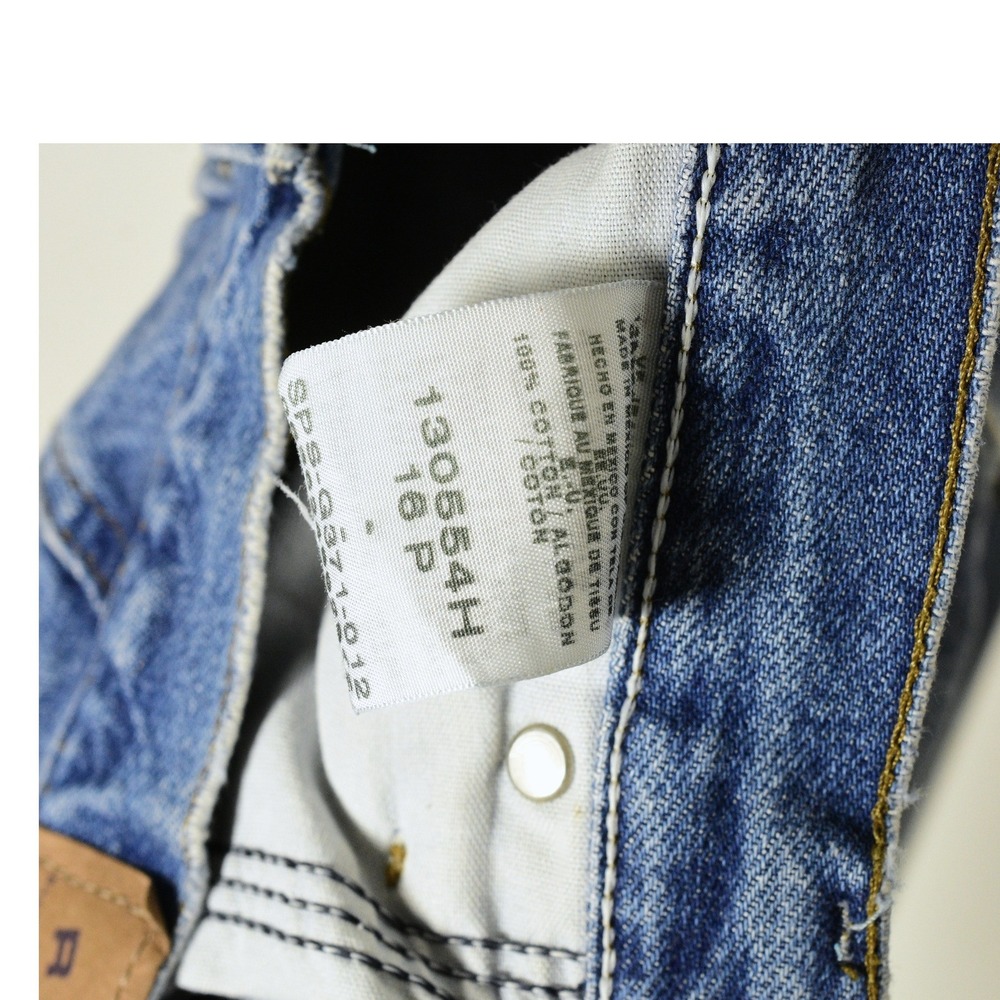 90s Vintage Medium Stone Wash Denim Jeans Womens 16 Ankle High Waist Tapered Leg - Picture 10 of 10